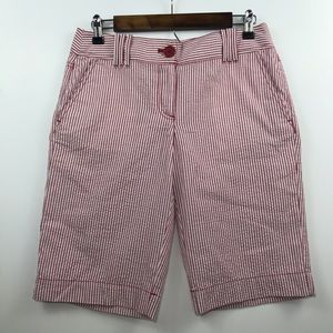 Ann Taylor LOFT,  Red/White Striped bermuda Shorts